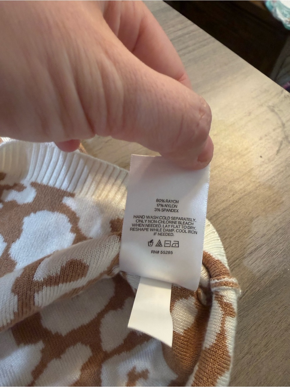 Express Leopard-Print Strapless Knit Top — Cream & Camel - Picture 5 of 6